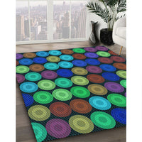 Patterned Mint Green Rug, pat770lblu