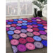 Patterned Dark Magenta Purple Rug in Family Room, pat770pur