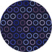 Square Machine Washable Transitional Deep Periwinkle Purple Rug in a Living Room, wshpat771blu