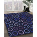 Machine Washable Transitional Deep Periwinkle Purple Rug in a Family Room, wshpat771blu