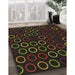 Machine Washable Transitional Chocolate Brown Rug in a Family Room, wshpat771brn