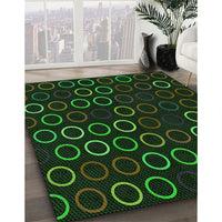 Patterned Black Rug, pat771grn