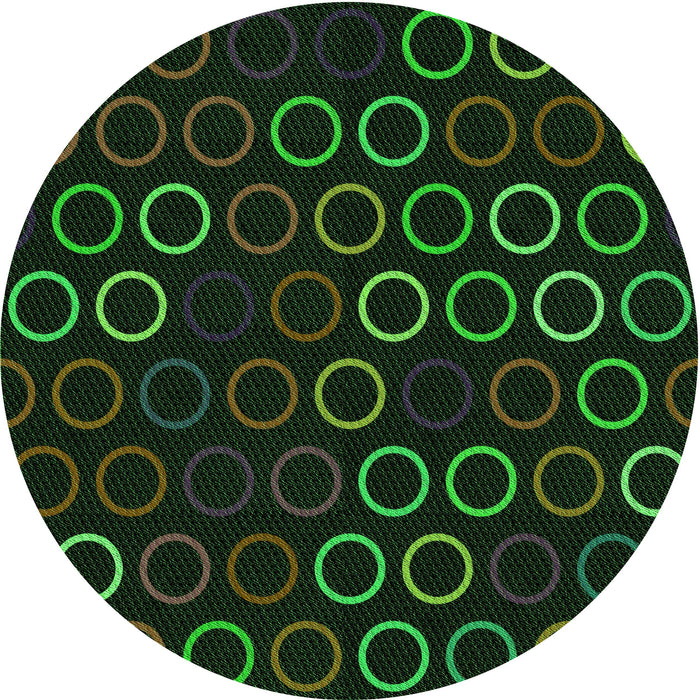 Square Patterned Black Rug, pat771grn