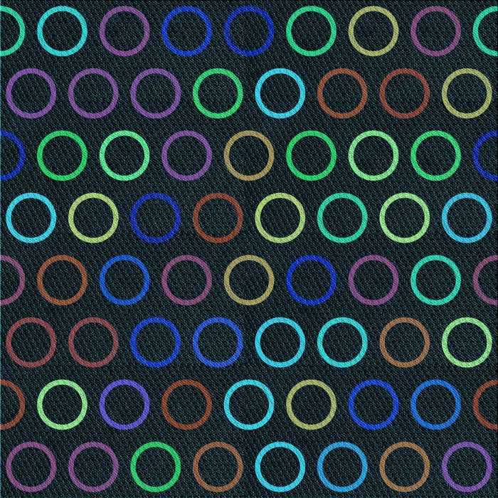 Round Patterned Black Rug, pat771lblu