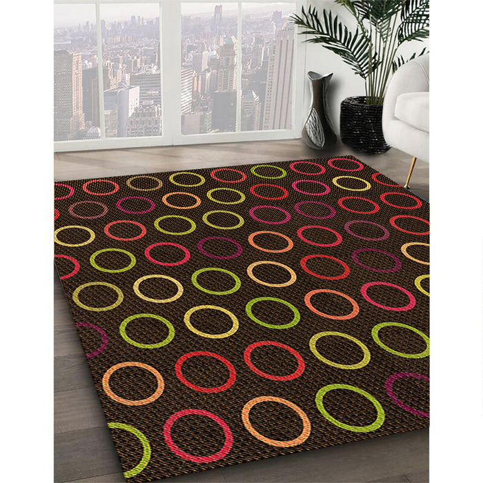 Machine Washable Transitional Chocolate Brown Rug in a Family Room, wshpat771org