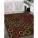 Patterned Chocolate Brown Rug in Family Room, pat771org