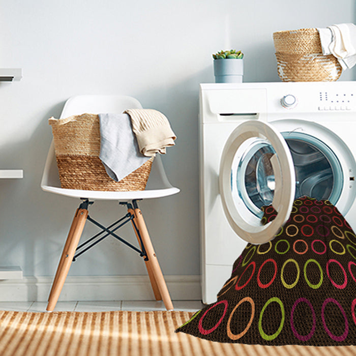 Machine Washable Transitional Chocolate Brown Rug in a Washing Machine, wshpat771org