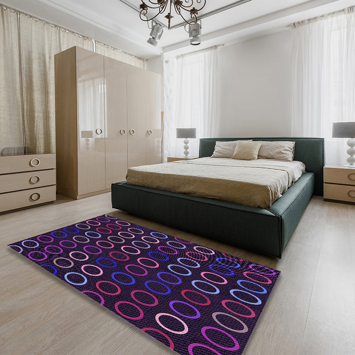 Patterned Purple Rug in a Bedroom, pat771pur