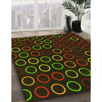 Patterned Black Brown Rug, pat771yw