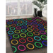 Patterned Gray Novelty Rug in Family Room, pat771