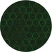 Square Patterned Deep Emerald Green Rug, pat772grn