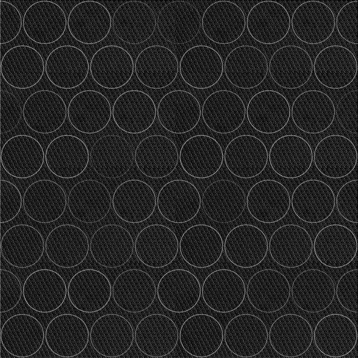 Round Patterned Black Rug, pat772gry