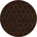 Square Patterned Black Brown Rug, pat772org