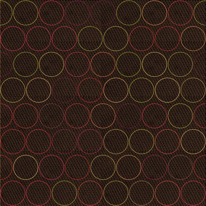 Round Patterned Black Brown Rug, pat772org