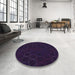 Round Patterned Purple Rug in a Office, pat772pur