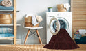 Machine Washable Transitional Chocolate Brown Rug in a Washing Machine, wshpat772rd