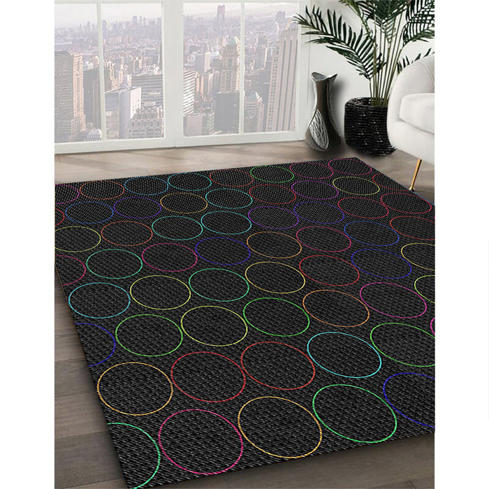 Patterned Light Black Novelty Rug in Family Room, pat772