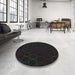 Round Patterned Light Black Novelty Rug in a Office, pat772