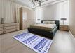 Patterned Blue Rug in a Bedroom, pat773blu