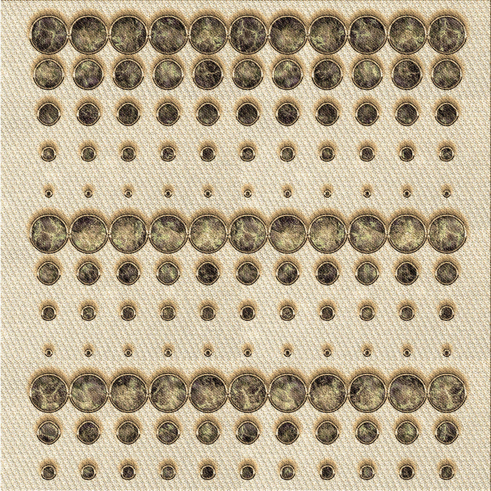 Round Patterned Golden Blonde Gold Rug, pat773brn