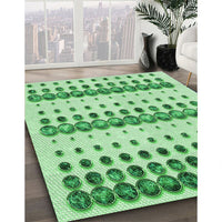 Patterned Green Rug, pat773grn