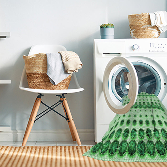Machine Washable Transitional Green Rug in a Washing Machine, wshpat773grn