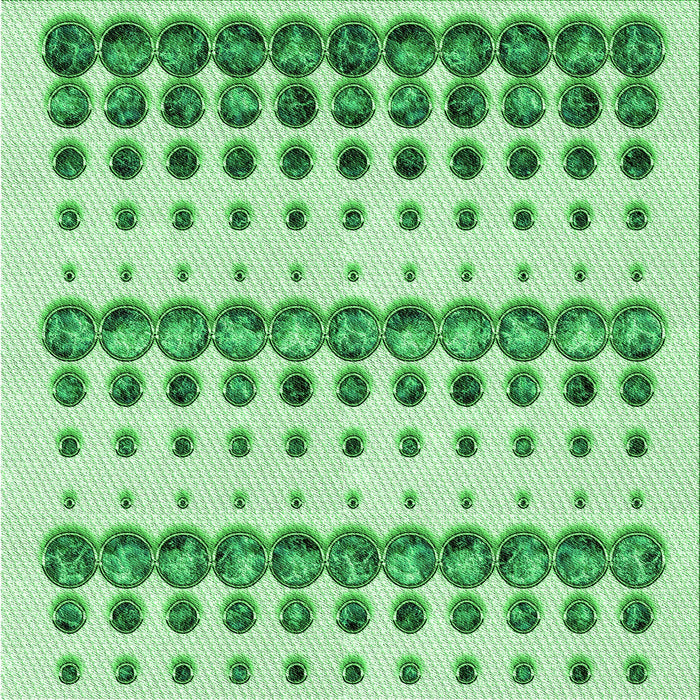 Round Machine Washable Transitional Green Rug, wshpat773grn