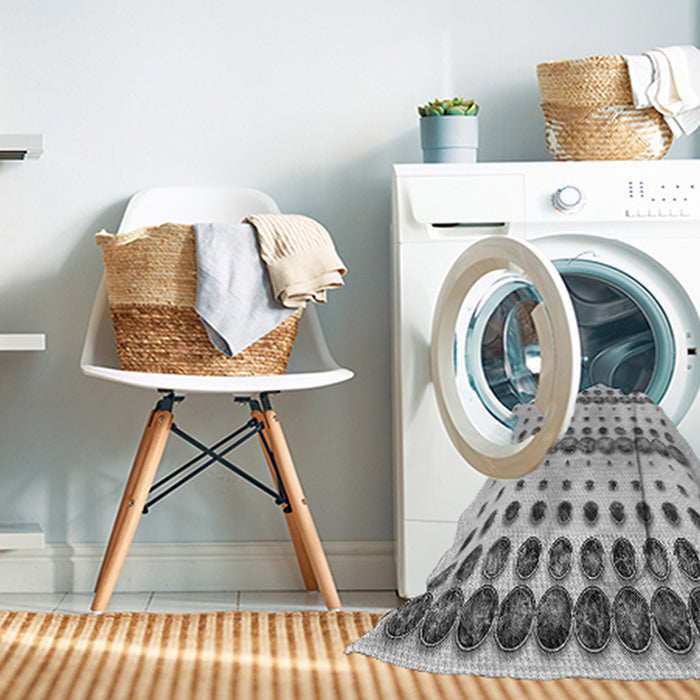 Machine Washable Transitional Platinum Gray Rug in a Washing Machine, wshpat773gry