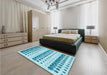 Patterned Blue Ivy Blue Rug in a Bedroom, pat773lblu