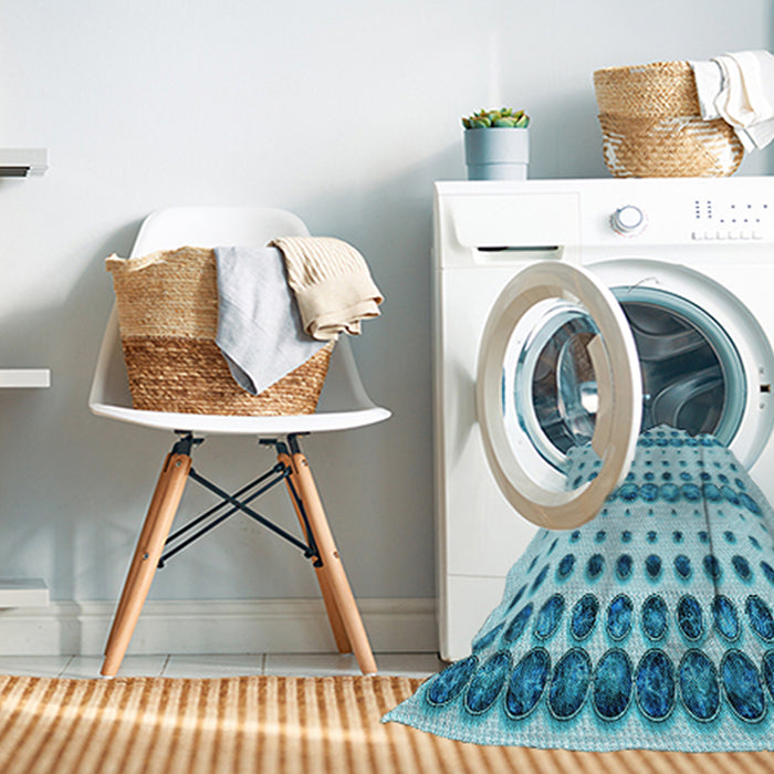 Machine Washable Transitional Blue Ivy Blue Rug in a Washing Machine, wshpat773lblu