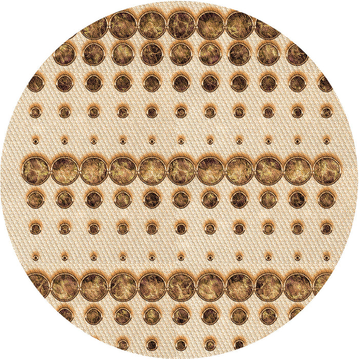 Square Patterned Deep Peach Orange Rug, pat773org