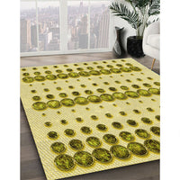 Patterned Dark Golden Brown Rug, pat773yw