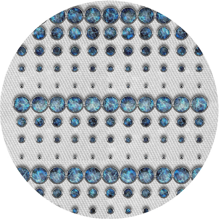 Sideview of Patterned Platinum Gray Novelty Rug, pat773