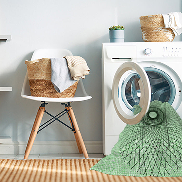 Machine Washable Transitional Mint Green Rug in a Washing Machine, wshpat774grn