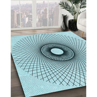Patterned Deep-Sea Green Rug, pat774lblu