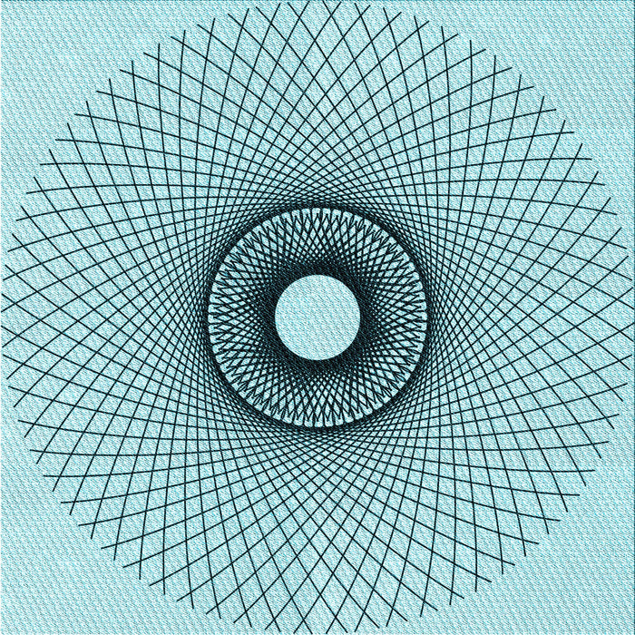 Round Patterned Deep-Sea Green Rug, pat774lblu