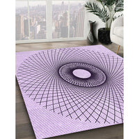 Patterned Purple Flower Purple Rug, pat774pur