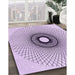 Patterned Purple Flower Purple Rug in Family Room, pat774pur