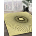 Patterned Sun Yellow Rug in Family Room, pat774yw