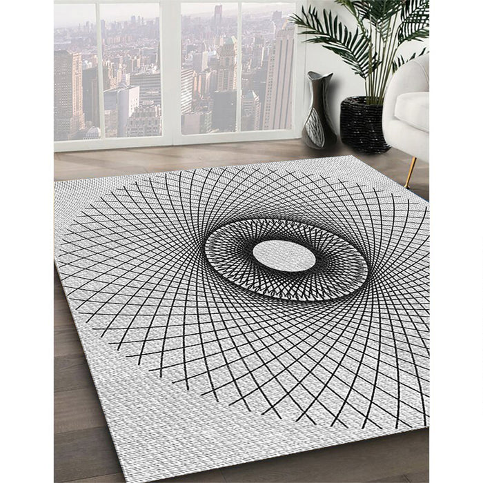 Patterned Off-White Novelty Rug in Family Room, pat774
