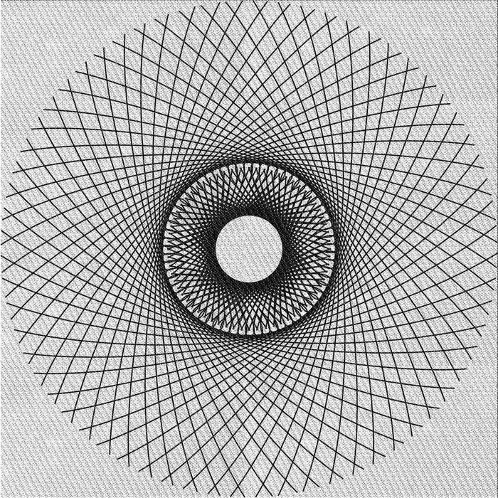 Square Patterned Off-White Novelty Rug, pat774