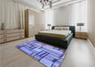 Patterned Sky Blue Rug in a Bedroom, pat775blu