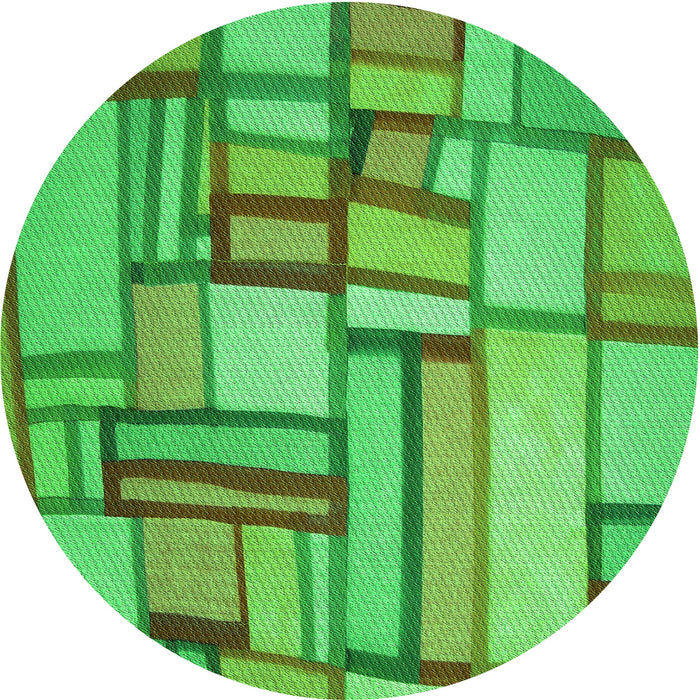 Square Machine Washable Transitional Dark Lime Green Rug in a Living Room, wshpat775grn