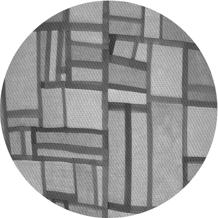 Square Patterned Ash Gray Rug, pat775gry