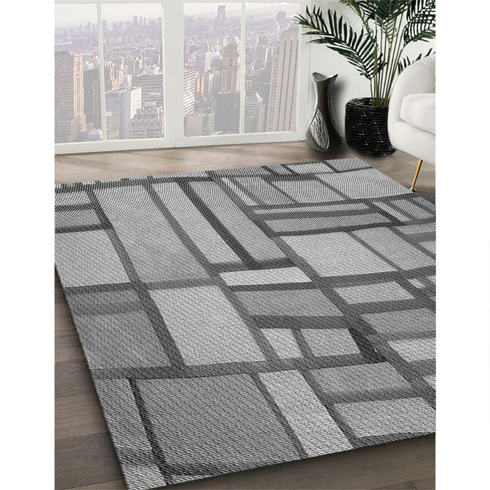 Patterned Ash Gray Rug in Family Room, pat775gry