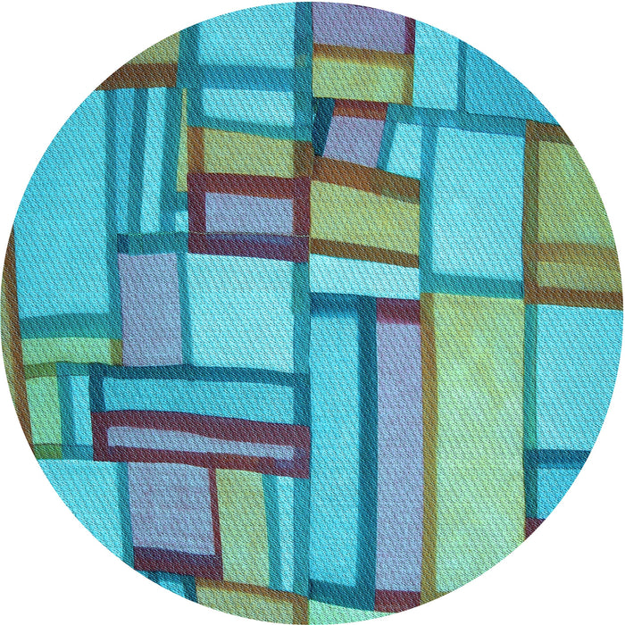 Square Patterned Sea Green Rug, pat775lblu