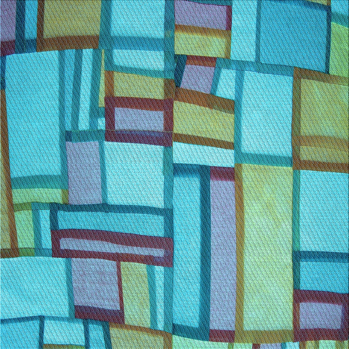 Round Patterned Sea Green Rug, pat775lblu