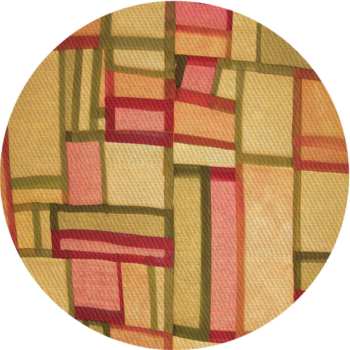 Square Patterned Orange Rug, pat775org