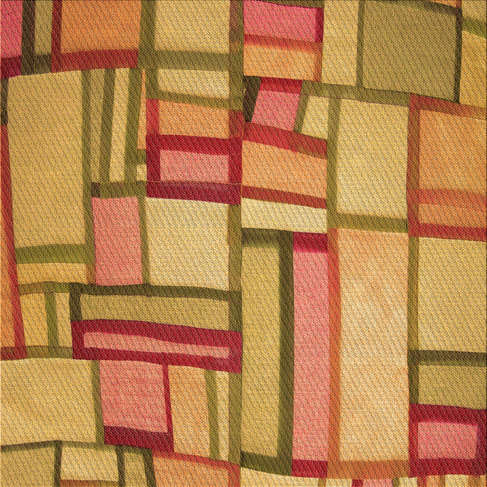 Round Patterned Orange Rug, pat775org