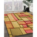 Patterned Orange Rug in Family Room, pat775org